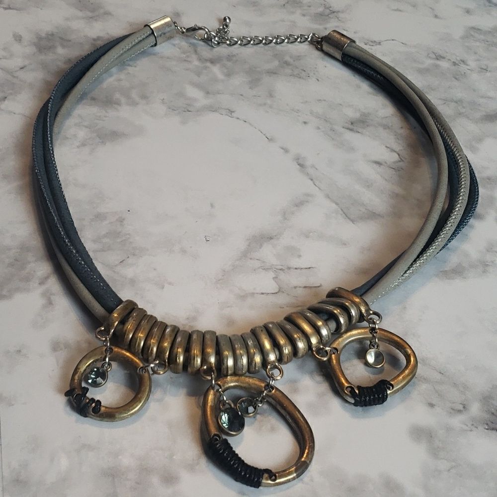 Silver and Blue Bohemian Style Necklace